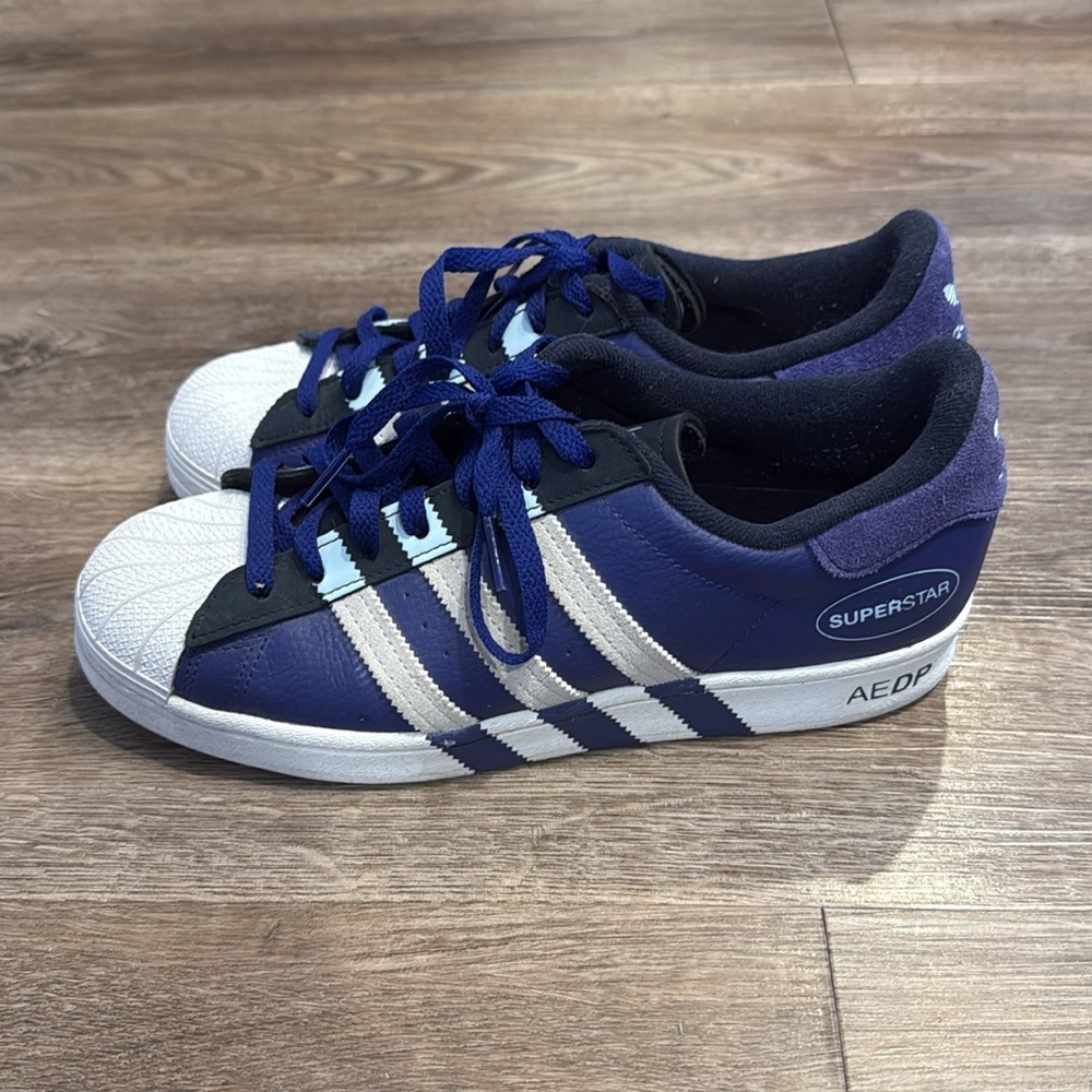 Adidas Superstar ‘Extended Midfoot Stripes - Legacy Indigo’ Size 7.5 View 4
